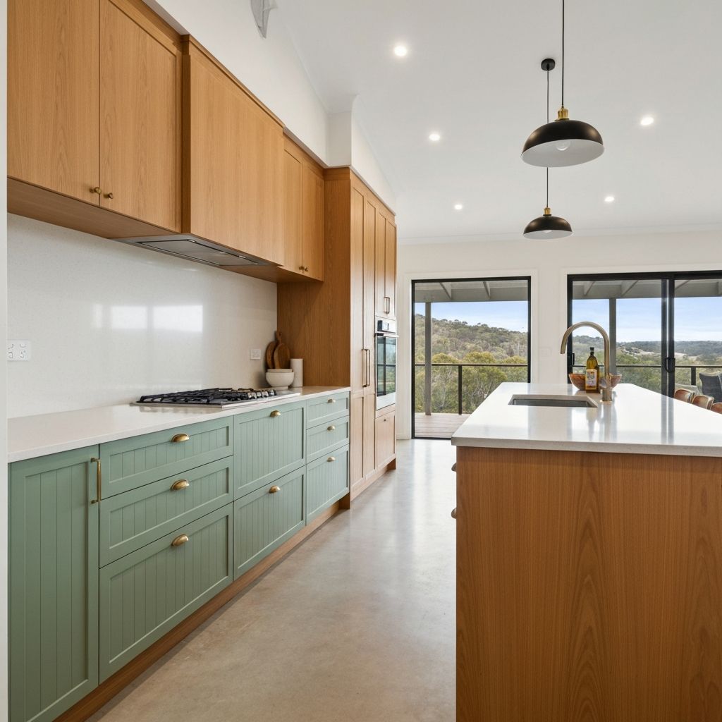 Bridgewater kitchen with Polytec Oasis and Tasmanian oak